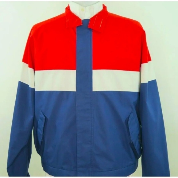 GORE-TEX Tourney Windbreaker Golf Jacket Coat Waterproof Red Blue VINTAGE MEDIUM - Picture 2 of 16